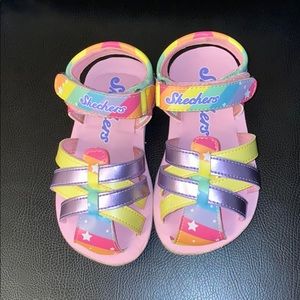 Toddler multi colored Skechers Sandals, size 7